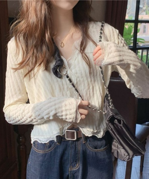 paravion（パラビオン）の「サマーカットカーディガン（カーディガン/ボレロ・レディース・ホワイト/ピンク・FREE）」の7枚目の写真