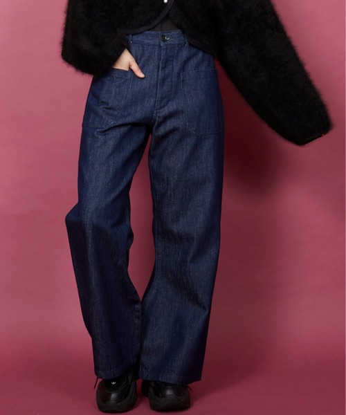 unrelaxing（アンリラクシング）の「US NAVY　デニムパンツ（デニムパンツ・メンズ・インディゴブルー/ブラック・マルチサイズ）」の6枚目の写真