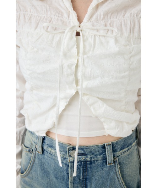 MOUSSY（マウジー）の「FRONT TIE シャーリングシャツ（シャツ/ブラウス・レディース・ホワイト/ブラック/ライトブルー・FREE）」の22枚目の写真