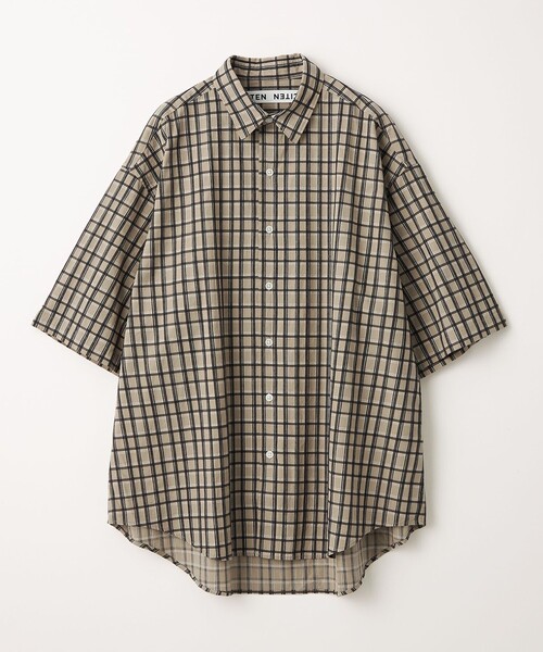 CITEN（シテン）の「＜CITEN＞ドビーチェックビッグシャツ（シャツ/ブラウス・メンズ・ベージュ・L/M）」の7枚目の写真