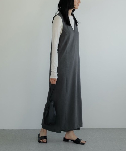anuke（アンヌーク）の「anuke Cutoff Vneck Onepiece 62510324（ワンピース・レディース・ブラック/グレー・36/38）」の9枚目の写真