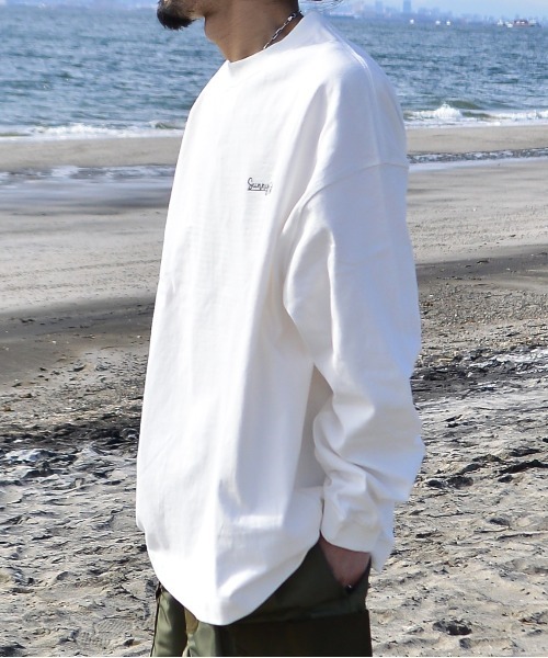 Sunny Smith(サニースミス)の「【SUNNY SMITH】SUNSETヤシの木柄 両面刺繍ロングスリーブTシャツ(Tシャツ/カットソー・レディース・スモークグレー/ホワイト・LARGE/MEDIUM)」の14枚目の写真