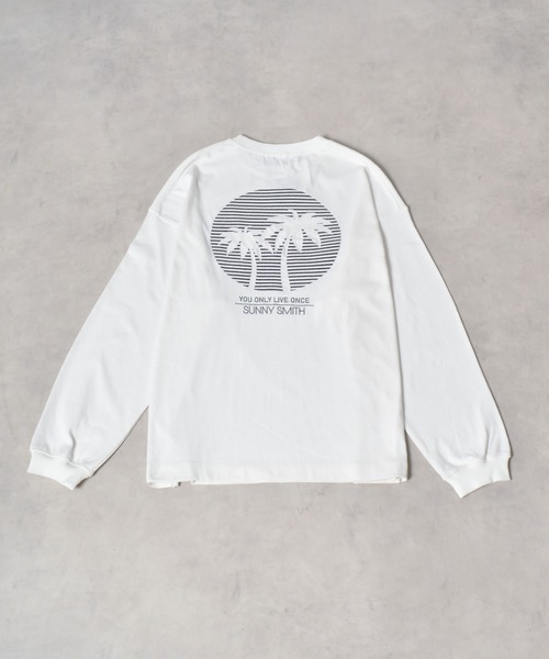Sunny Smith(サニースミス)の「【SUNNY SMITH】SUNSETヤシの木柄 両面刺繍ロングスリーブTシャツ(Tシャツ/カットソー・レディース・スモークグレー/ホワイト・LARGE/MEDIUM)」の21枚目の写真