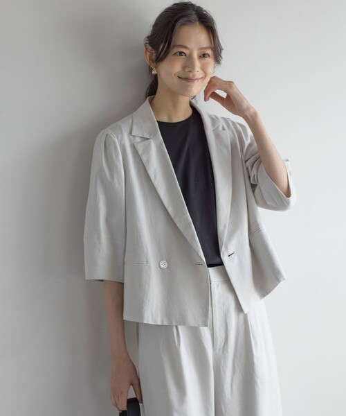 リネンレーヨン　 ジャケット リネンレーヨン ジャケット