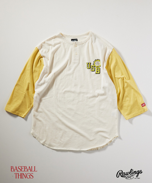 JOURNAL STANDARD relume(ジャーナルスタンダード レリューム)の「Rawlings / ローリングス 別注 SLAB BASEBALL 7S TEE(Tシャツ/カットソー・メンズ・ネイビー/イエロー/ブラック/レッド・MEDIUM/LARGE)」の3枚目の写真