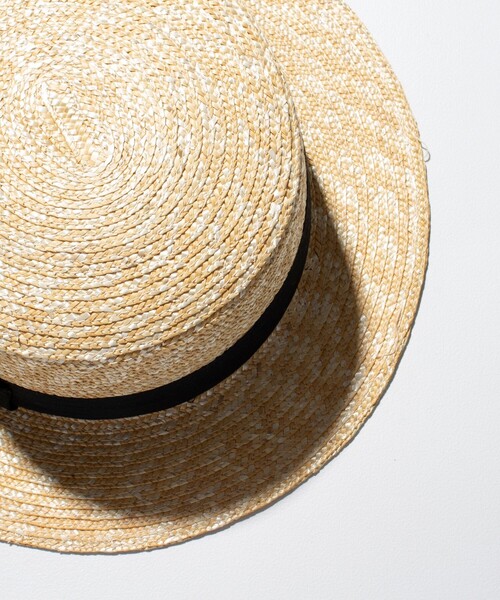 GLOSTER（グロスター）の「【GLOSTER/グロスター】STRAW BOATER HAT ストローハット 麦わら カンカン帽（ハット・メンズ・チャコールグレー/ブラック/ベージュ/アイボリー・FREE）」の6枚目の写真