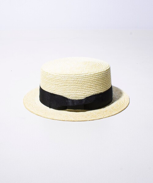GLOSTER（グロスター）の「【GLOSTER/グロスター】STRAW BOATER HAT ストローハット 麦わら カンカン帽（ハット・メンズ・チャコールグレー/ブラック/ベージュ/アイボリー・FREE）」の17枚目の写真