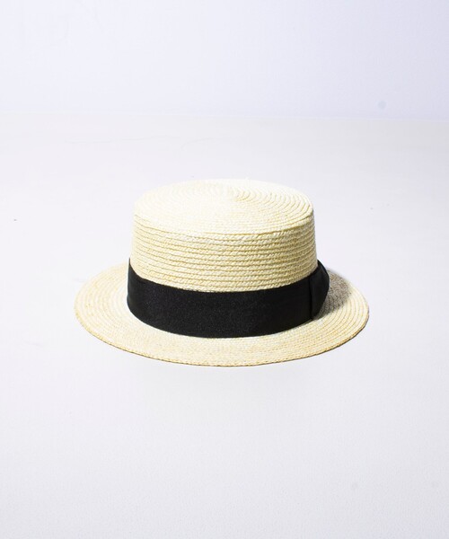 GLOSTER（グロスター）の「【GLOSTER/グロスター】STRAW BOATER HAT ストローハット 麦わら カンカン帽（ハット・メンズ・チャコールグレー/ブラック/ベージュ/アイボリー・FREE）」の18枚目の写真