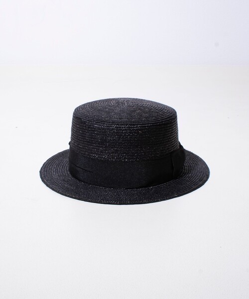 GLOSTER（グロスター）の「【GLOSTER/グロスター】STRAW BOATER HAT ストローハット 麦わら カンカン帽（ハット・メンズ・チャコールグレー/ブラック/ベージュ/アイボリー・FREE）」の19枚目の写真