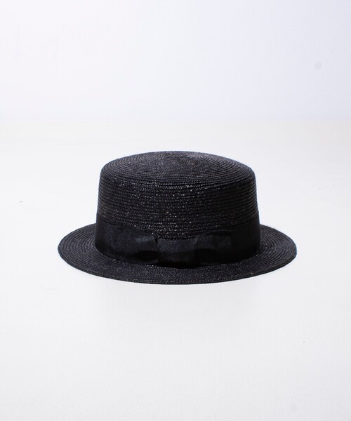 GLOSTER（グロスター）の「【GLOSTER/グロスター】STRAW BOATER HAT ストローハット 麦わら カンカン帽（ハット・メンズ・チャコールグレー/ブラック/ベージュ/アイボリー・FREE）」の20枚目の写真