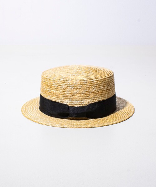 GLOSTER（グロスター）の「【GLOSTER/グロスター】STRAW BOATER HAT ストローハット 麦わら カンカン帽（ハット・メンズ・チャコールグレー/ブラック/ベージュ/アイボリー・FREE）」の21枚目の写真