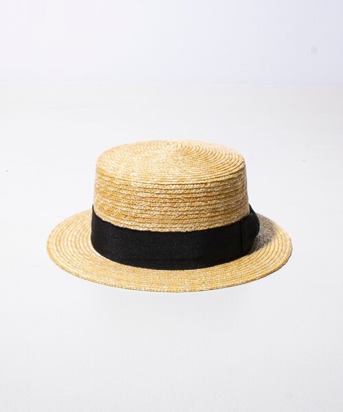 GLOSTER（グロスター）の「【GLOSTER/グロスター】STRAW BOATER HAT ストローハット 麦わら カンカン帽（ハット・メンズ・チャコールグレー/ブラック/ベージュ/アイボリー・FREE）」の22枚目の写真