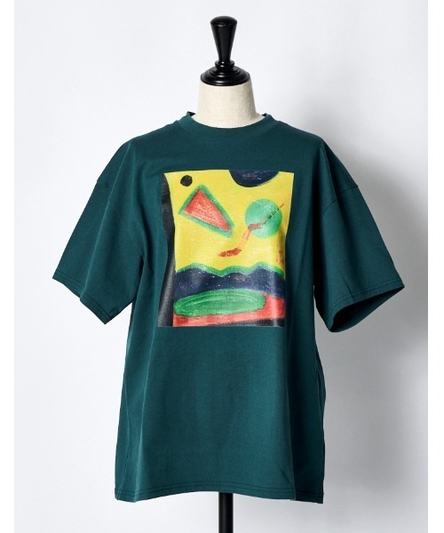 RUMCHE（ラムシェ）の「"Roy Taro" Art Print T-shirt / "Roy Taro"アートプリントTシャツ（Tシャツ/カットソー・レディース・ホワイト/ダークグリーン/ブラック・SMALL/MEDIUM）」の4枚目の写真