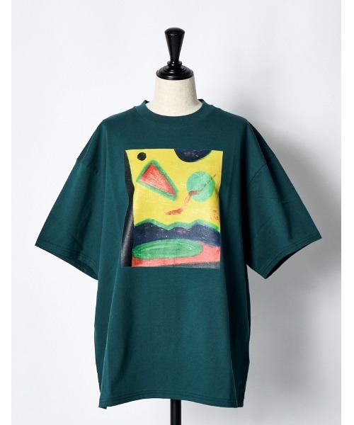 RUMCHE（ラムシェ）の「"Roy Taro" Art Print T-shirt / "Roy Taro"アートプリントTシャツ（Tシャツ/カットソー・レディース・ホワイト/ダークグリーン/ブラック・SMALL/MEDIUM）」の11枚目の写真