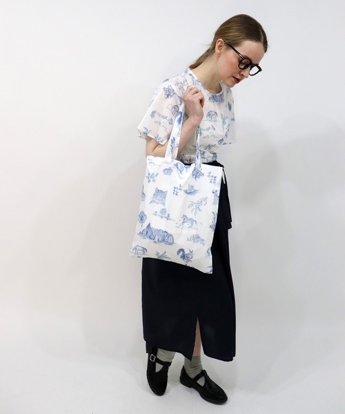 haupia（ハウピア）の「湖畔のレモンクリームパイ【トートバッグ】（トートバッグ・レディース・オフホワイト/グレー・FREE）」の9枚目の写真