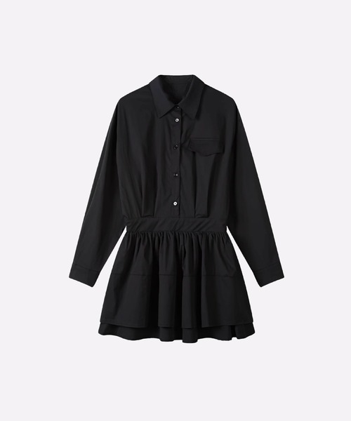 les fees love filles(レフェラブフィユ)の「Waisted Shirt One Piece(ワンピース・レディース・ホワイト/ブラック・FREE)」の1枚目の写真