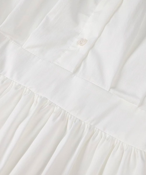 les fees love filles(レフェラブフィユ)の「Waisted Shirt One Piece(ワンピース・レディース・ホワイト/ブラック・FREE)」の9枚目の写真