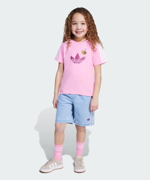 送込*adidas×MINECRAFT*ミクストメディアバックプリントTシャツ adidas Originals × Minecraft Tシャツ&ショーツセットアップ