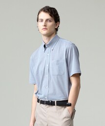 酷暑の清潔感もこれ一枚で【吸水速乾 / 抗菌防臭 / 防シワ】【J.PRESS OXFORD JERSEY】カノコインレイ半袖 ドレスシャツ / B.D.
