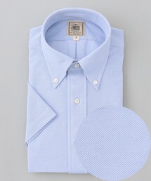 酷暑の清潔感もこれ一枚で【吸水速乾 / 抗菌防臭 / 防シワ】【J.PRESS OXFORD JERSEY】カノコインレイ半袖 ドレスシャツ / B.D.