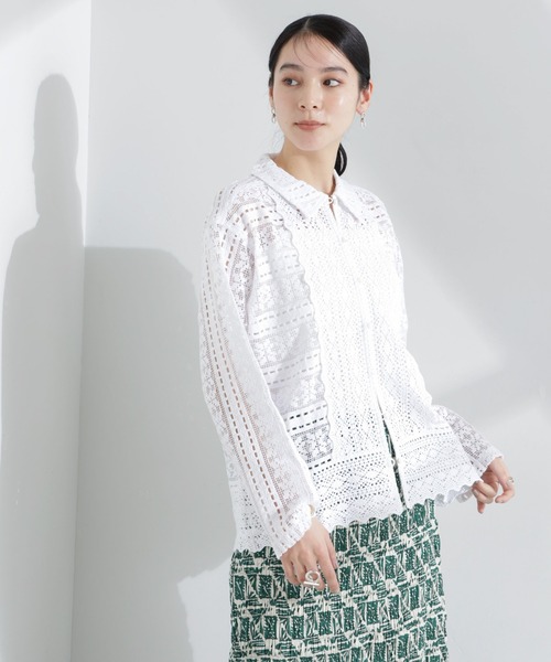 sara mallika(サラ マリカ)の「Sara mallika/COTTON BORDER LACE TOP(カーディガン/ボレロ・レディース・ホワイト・FREE)」の3枚目の写真