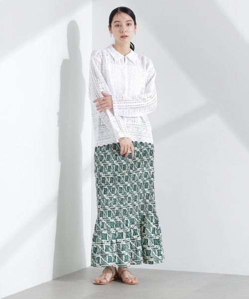 sara mallika(サラ マリカ)の「Sara mallika/COTTON BORDER LACE TOP(カーディガン/ボレロ・レディース・ホワイト・FREE)」の5枚目の写真