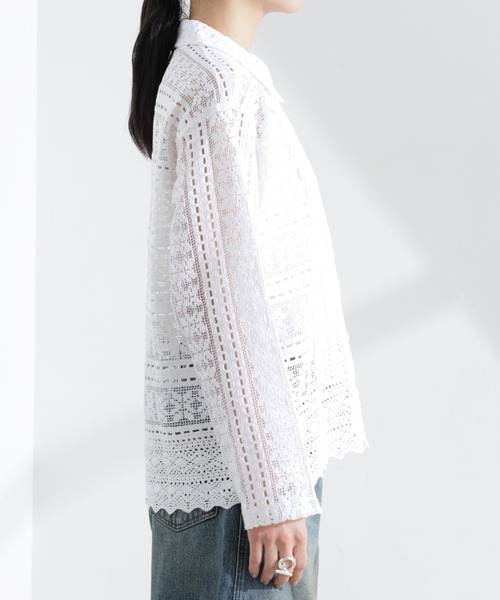 sara mallika(サラ マリカ)の「Sara mallika/COTTON BORDER LACE TOP(カーディガン/ボレロ・レディース・ホワイト・FREE)」の11枚目の写真