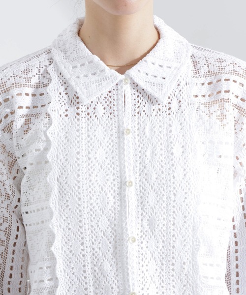 sara mallika(サラ マリカ)の「Sara mallika/COTTON BORDER LACE TOP(カーディガン/ボレロ・レディース・ホワイト・FREE)」の13枚目の写真