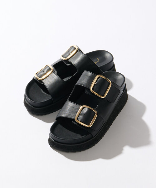 RIVE DROITE(リヴドロワ)の「【R.good(アールドットグッド)】Wバックルサンダル(サンダル・レディース・ブラック/ベージュ・SMALL/MEDIUM/LARGE)」の6枚目の写真