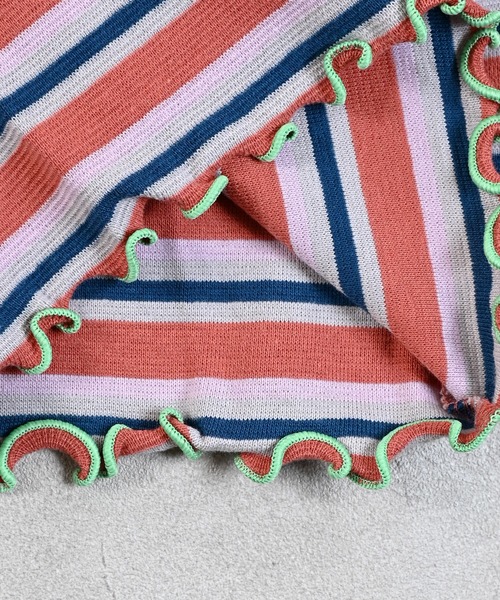 MARKEY'S(マーキーズ)の「先染めボーダーバイカーパンツ/おとな(その他パンツ・レディース・ライム/ブルー/ベージュ・160cm)」の7枚目の写真