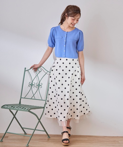 31 Sons de mode（トランテアン　ソン　ドゥ　モード）の「ビジューカーディガン（カーディガン/ボレロ・レディース・ピンク/オフホワイト/ブルー/ブラック・フリー）」の16枚目の写真