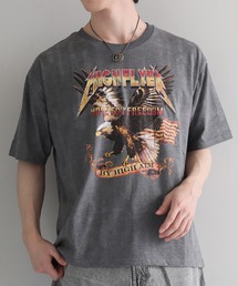 TopIsm | オーバーサイズ ビンテージ調 昇華プリント半袖Tシャツ(Tシャツ/カットソー)