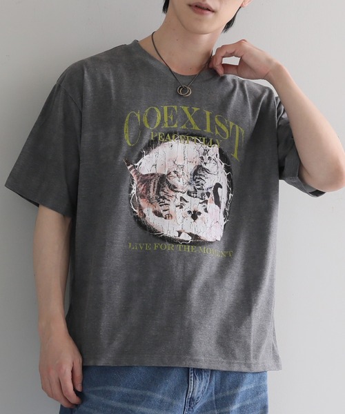 TopIsm（トップイズム）の「オーバーサイズ ビンテージ調 昇華プリント半袖Tシャツ（Tシャツ/カットソー・メンズ・D/E/C/B/A/F・L/LL/M）」の2枚目の写真