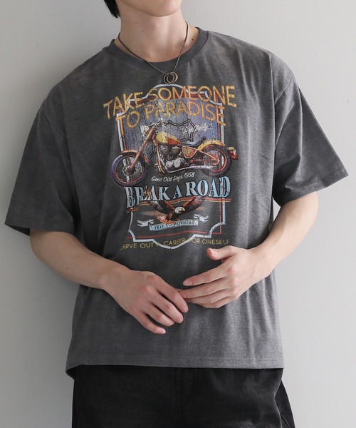 TopIsm（トップイズム）の「オーバーサイズ ビンテージ調 昇華プリント半袖Tシャツ（Tシャツ/カットソー・メンズ・D/E/C/B/A/F・L/LL/M）」の3枚目の写真