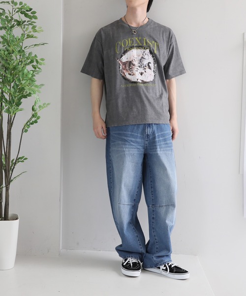 TopIsm（トップイズム）の「オーバーサイズ ビンテージ調 昇華プリント半袖Tシャツ（Tシャツ/カットソー・メンズ・D/E/C/B/A/F・L/LL/M）」の22枚目の写真