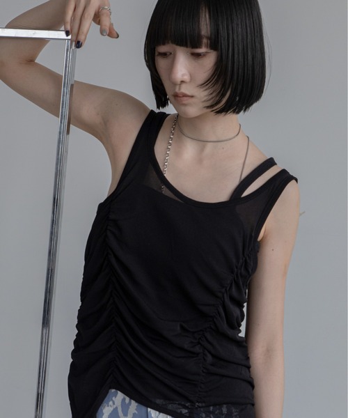 VACANCY(ヴァカンシー)の「レイヤードデザインタンク(タンクトップ・レディース・グレー/ブラック・FREE)」の20枚目の写真