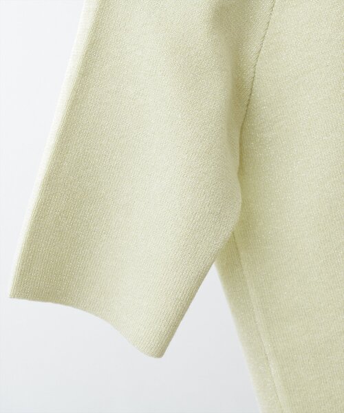 natural couture(ナチュラルクチュール)の「【WEB限定】スクエアネックリブ半袖ニット(ニット/セーター・レディース・ピンク/イエロー/サックスブルー/ブラック/オフホワイト・FREE)」の14枚目の写真