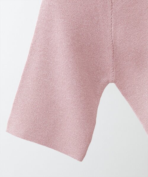 natural couture(ナチュラルクチュール)の「【WEB限定】スクエアネックリブ半袖ニット(ニット/セーター・レディース・ピンク/イエロー/サックスブルー/ブラック/オフホワイト・FREE)」の19枚目の写真