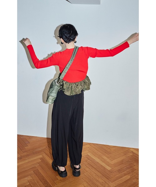 ニット セーター BALLOON PEPLUM KNIT TOP レディース BALLOON PEPLUM KNIT TOP（ニット/セーター）｜OMMO（オーエム