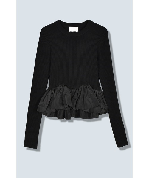 ニット セーター BALLOON PEPLUM KNIT TOP レディース BALLOON PEPLUM KNIT TOP（ニット/セーター）｜OMMO（オーエム