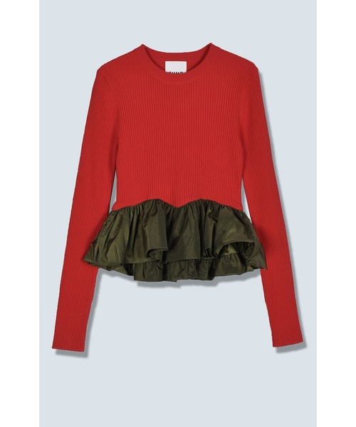 BALLOON PEPLUM KNIT TOP（ニット/セーター）｜OMMO（オーエム