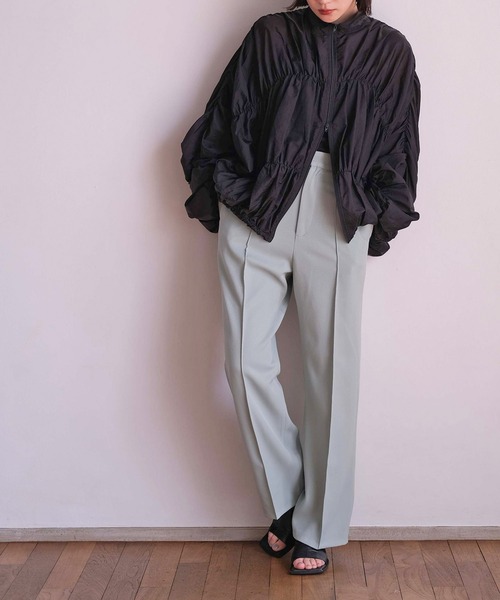 AKTE（アクテ）の「シアーギャザーブルゾン（ブルゾン・レディース・ホワイト/ブラック・FREE）」の12枚目の写真