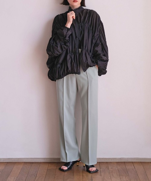 AKTE（アクテ）の「シアーギャザーブルゾン（ブルゾン・レディース・ホワイト/ブラック・FREE）」の15枚目の写真