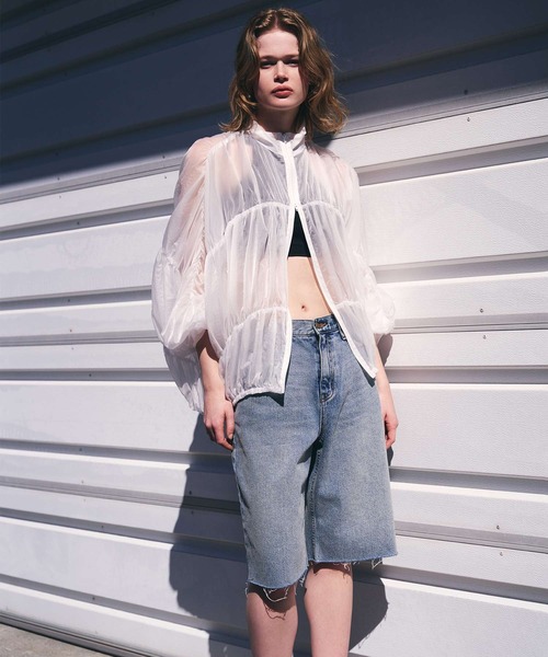 AKTE（アクテ）の「シアーギャザーブルゾン（ブルゾン・レディース・ホワイト/ブラック・FREE）」の21枚目の写真