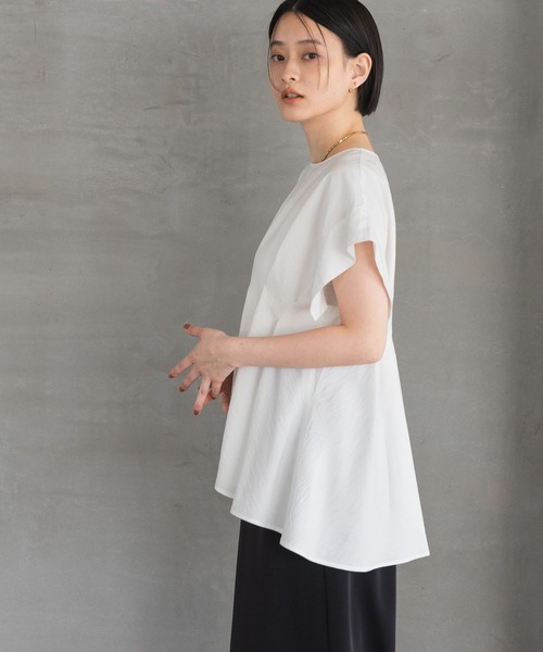 美品★ A part by タックデザインブラウス　オフホワイト A part by ブラウス シャツ タックデザインブラウス レディース