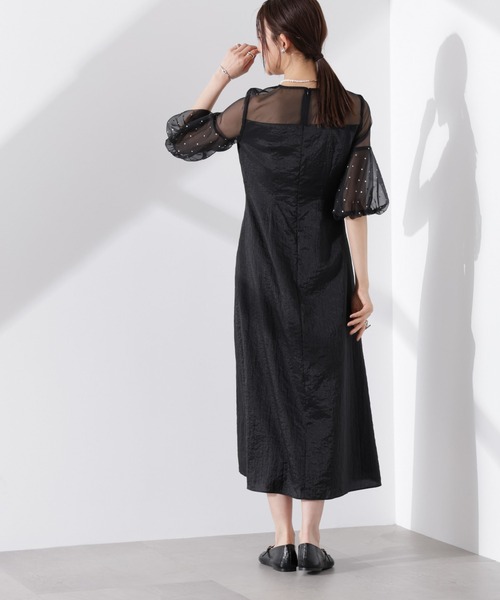 セール】kaene/デザインオーガンミックスドレス（ドレス）｜kaene