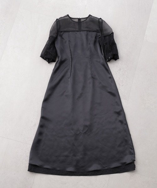 kaene(カエン)の「kaene/デザインオーガンミックスドレス(ドレス・レディース・ブラック・S/XS)」の16枚目の写真
