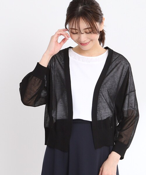 新規購入 セール】【夏SALE／手洗い可】キレイめシアーカーディガン トップス