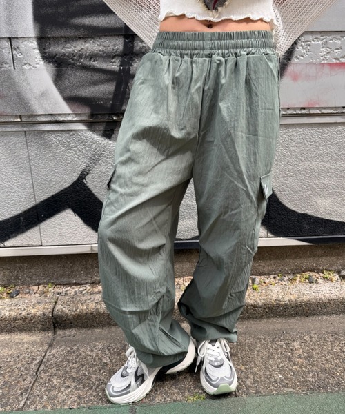 【MUCENT】GROSS NYLON CARGO PANTS_UNISEX ☆韓国人気☆ セール】【日本未発売/WEB限定】MUCENT(ムセント)/ワイド ルーズ