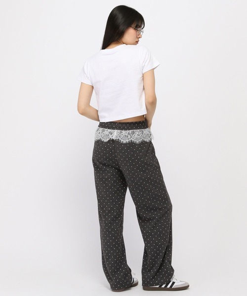3.3 Field Trip （3.3フィールドトリップ）の「3.3 Field Trip／ドットレーススウェットパンツ（スウェットパンツ・レディース・ホワイト/グレー/ダークグレー・FREE）」の21枚目の写真
